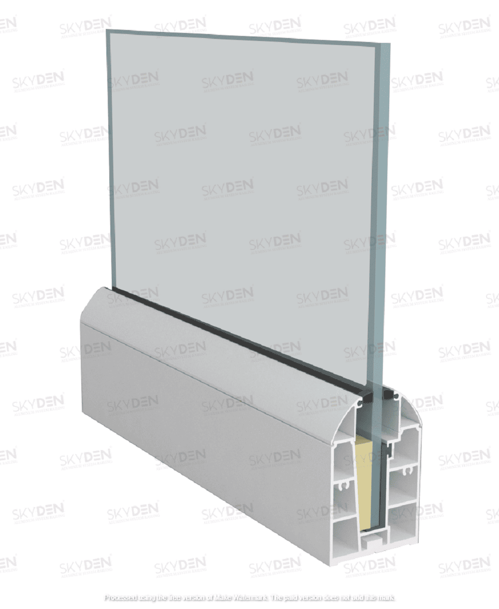 SD 22 Continuous Profile System Aluminum Glass Railing Base Profile for Balcony and Staircase, Indoor and Outdoor Top Mount Design, Durable Finish, Easy Installation for Modern Projects